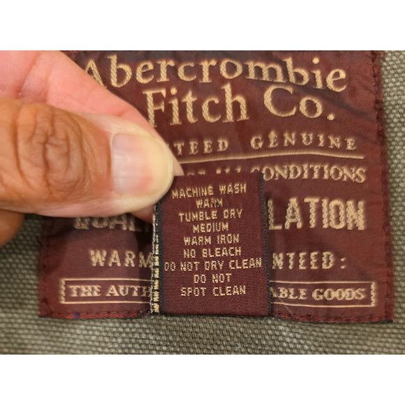 VTG Abercrombie & Fitch Men’s Green Adirondack Jacket L Cotton Plaid Lined Y2K - Picture 8 of 16